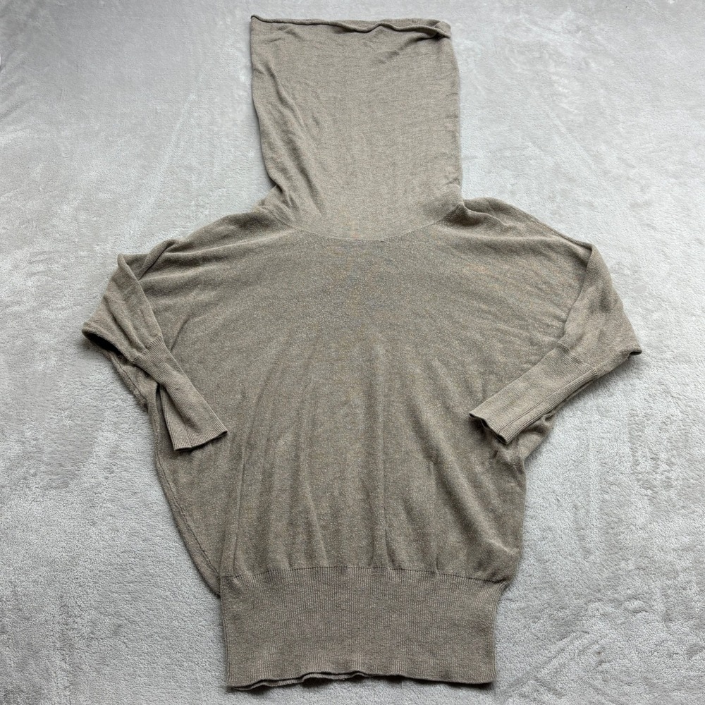 Between Me & You Cowl Neck Sweater Women S Taupe Batwing Wool Blend Quiet Luxury